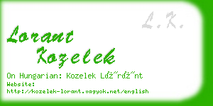 lorant kozelek business card